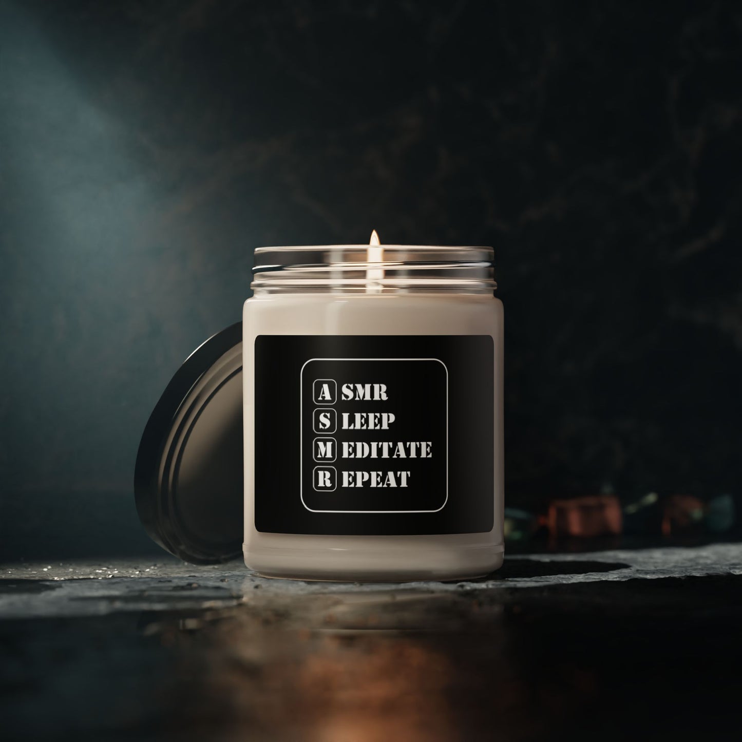 ASMR Sleep Meditate Repeat Design - Scented Candle