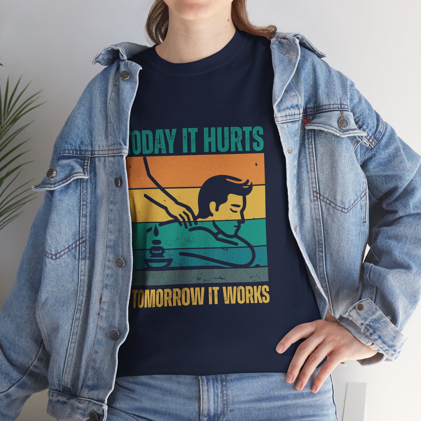 Massage Therapy Unisex Tee - Today it hurts tomorrow it works Design