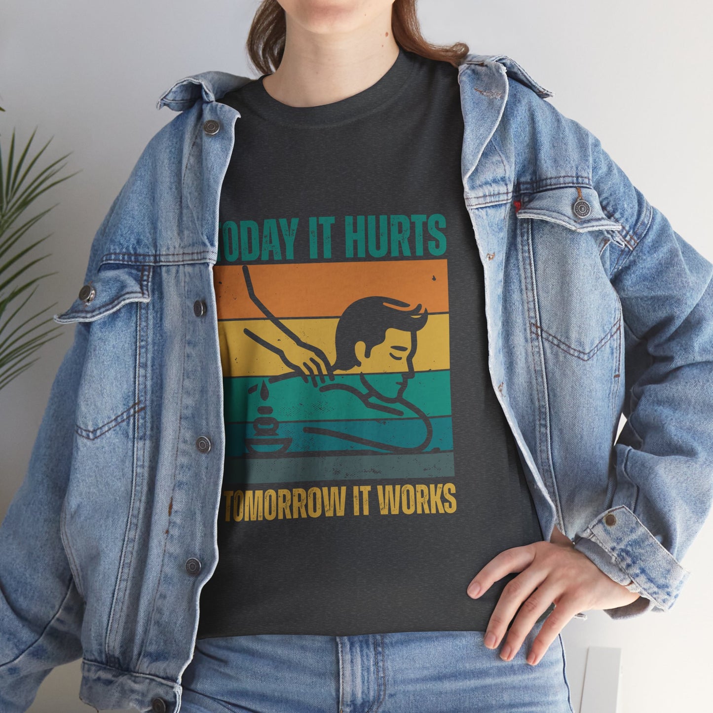 Massage Therapy Unisex Tee - Today it hurts tomorrow it works Design