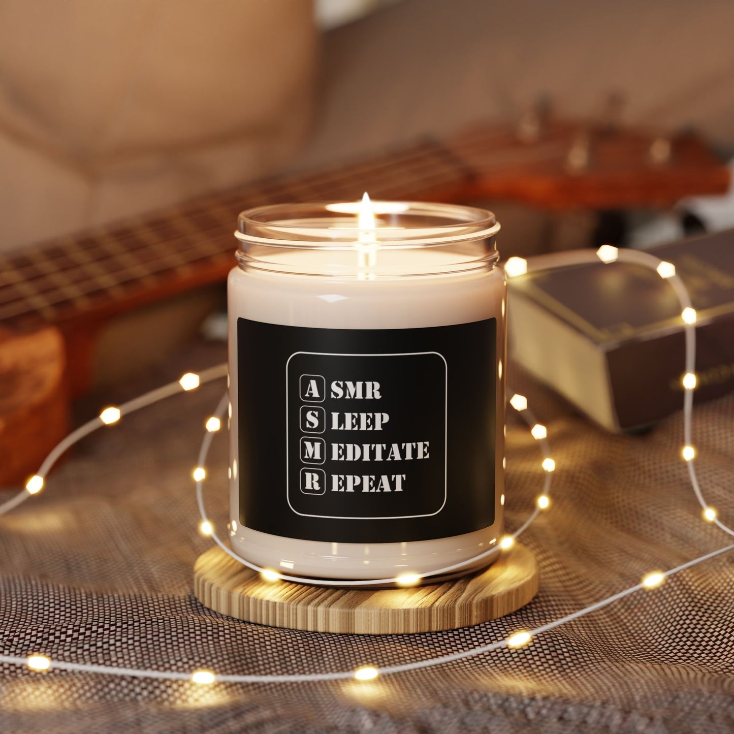 ASMR Sleep Meditate Repeat Design - Scented Candle